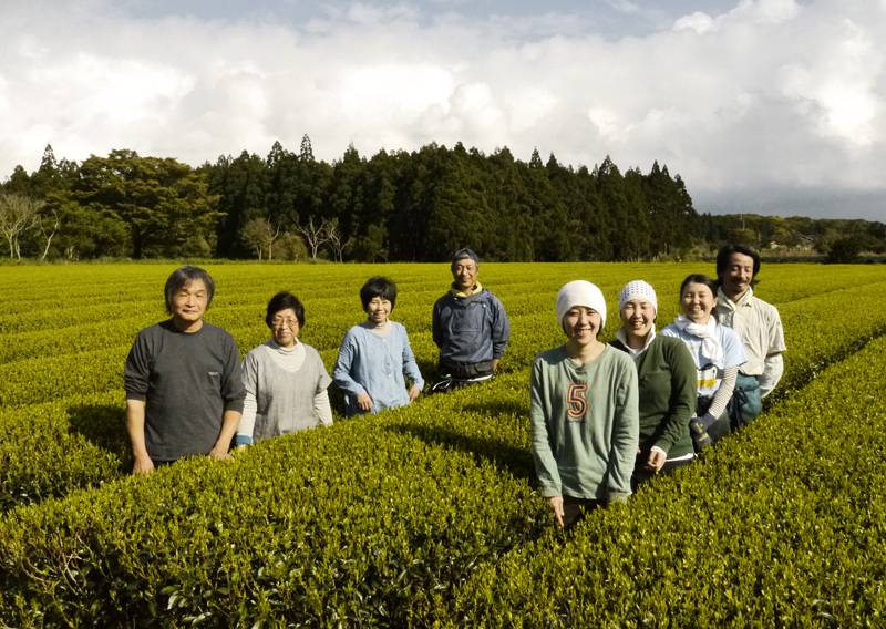 M. et Mme Watanabe, Mme et M. Goto et les nombreux jeunes travailleurs du jardin de thé